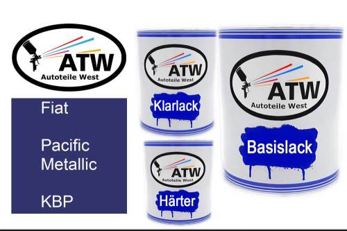 Fiat, Pacific Metallic, KBP: 1L Lackdose + 1L Klarlack + 500ml Härter - Set, von ATW Autoteile West.